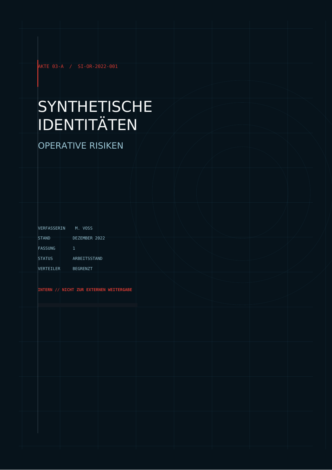 Titelseite der Akte 03-A Synthetische Identitäten